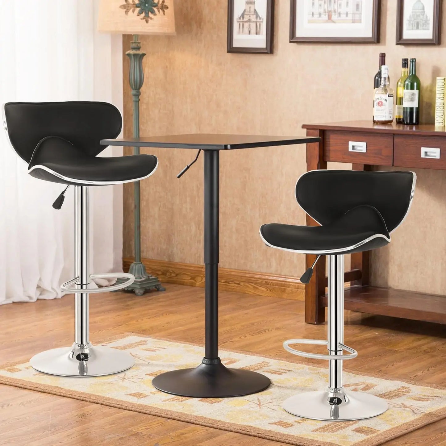 Bar Stools Set of 2, Counter Height Adjustable Bar Stools