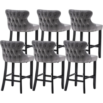 Bar Stools Set Counter Height,with Solid Wood Legs