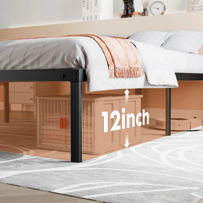 Twin Full Queen King Size Bed Frame Metal Platform Bedroom Frames with Storage