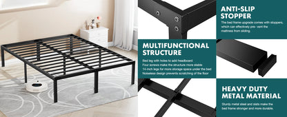Twin Full Queen King Size Bed Frame Metal Platform Bedroom Frames with Storage
