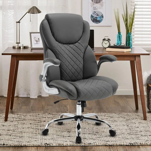 Office Chair, Pu Leather High Back with Wheels