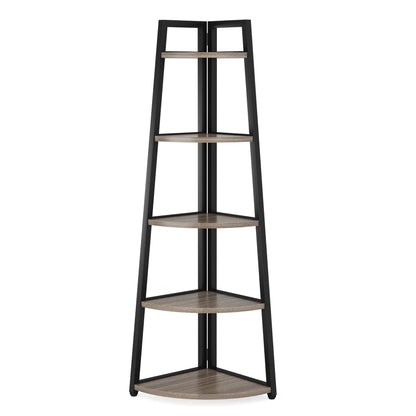 Corner Bookcase, Bookshelf with Rack Wood