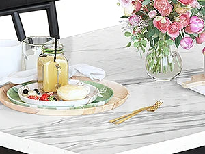 3 Piece Dining Tables Set, Small Industrial Kitchen Table and 2 Chairs, Kitchen Breakfast Dining Table Set, Breakfast Table Set