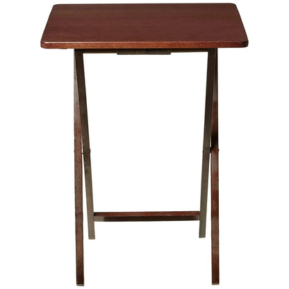 Indoor Single Folding TV Tray Table - Walnut L 19 x  W 15 x H 26
