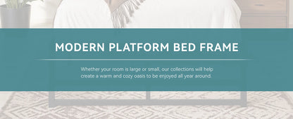 Metal Bed Frame, No Box Spring Needed - Queen, Full, King and Twin Sizes