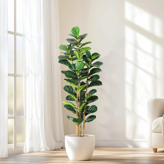 Artificial Fiddle Leaf Fig Tree with Pot Faux