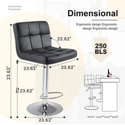 PU Leather Bar Stools Set of 2