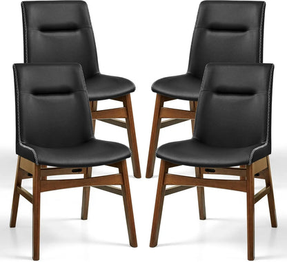Dining Chair Set of 4, Leather Dining Chairs Kitchen Table Chairs Set of 4, Modern High-End Kitchen Side Chaires for Bedroom