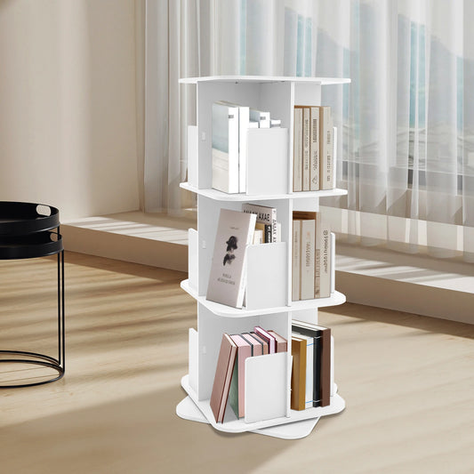 3 Tier Bookcase, 360° Rotating Bookshelf