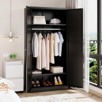 Metal Armoire Wardrobe Closet with 2 Doors