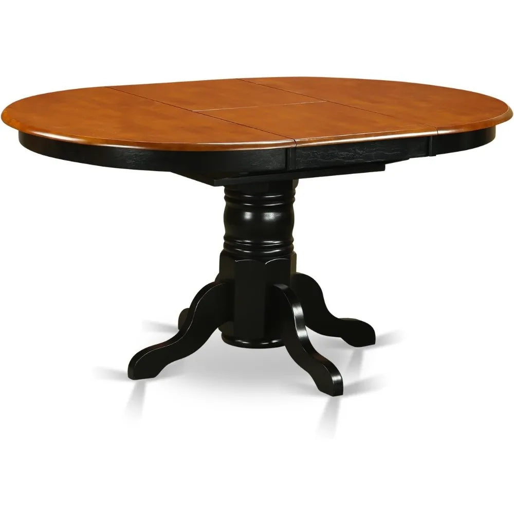 KENL5-BLK-LC 5 Piece Kitchen Table & Chairs Set Includes an Oval Dining Room Table with Butterfly Leaf