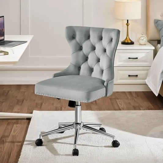 Velvet Office Chair, Adjustable Comfy Swivel Chair