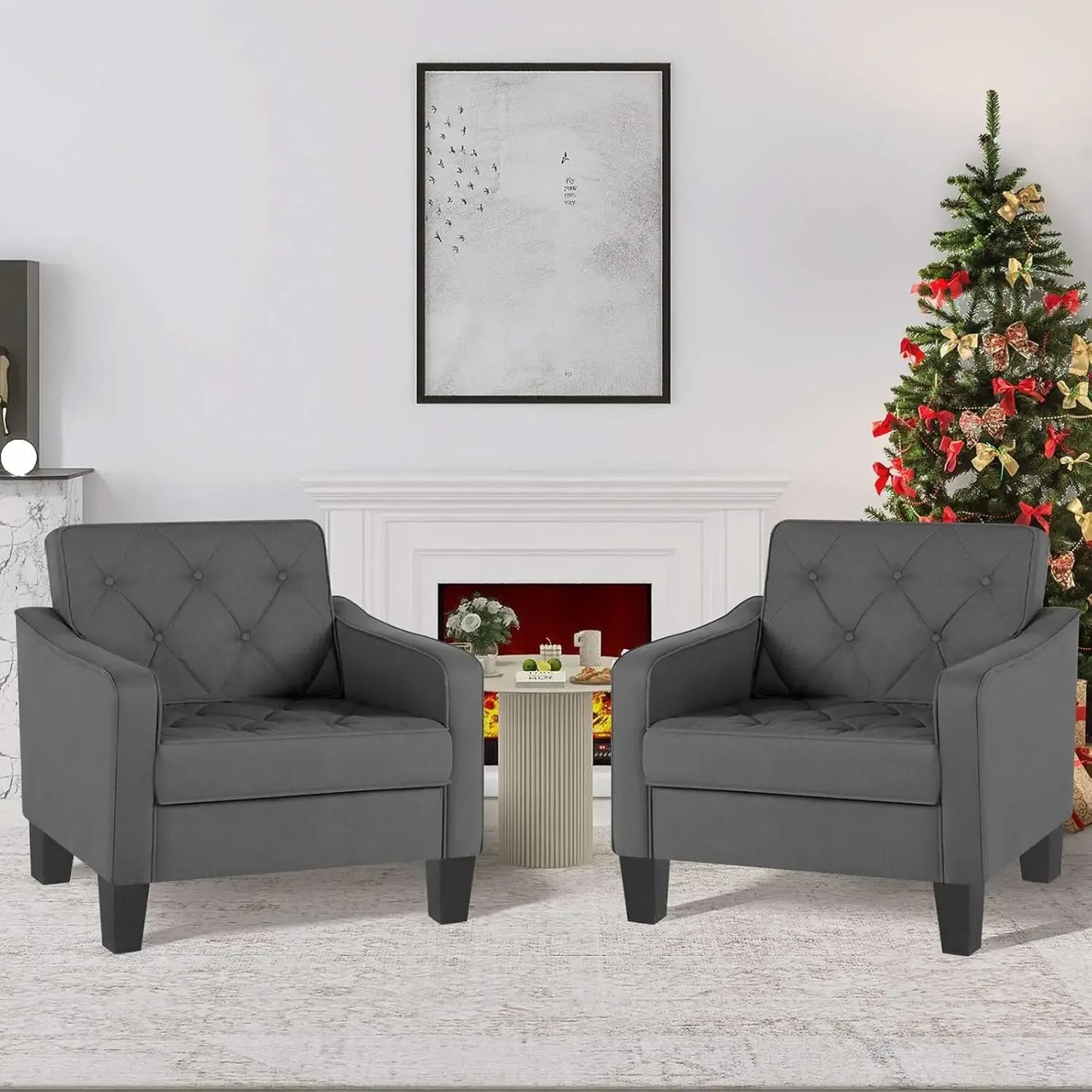 Living room chair accent chair 2-piece set