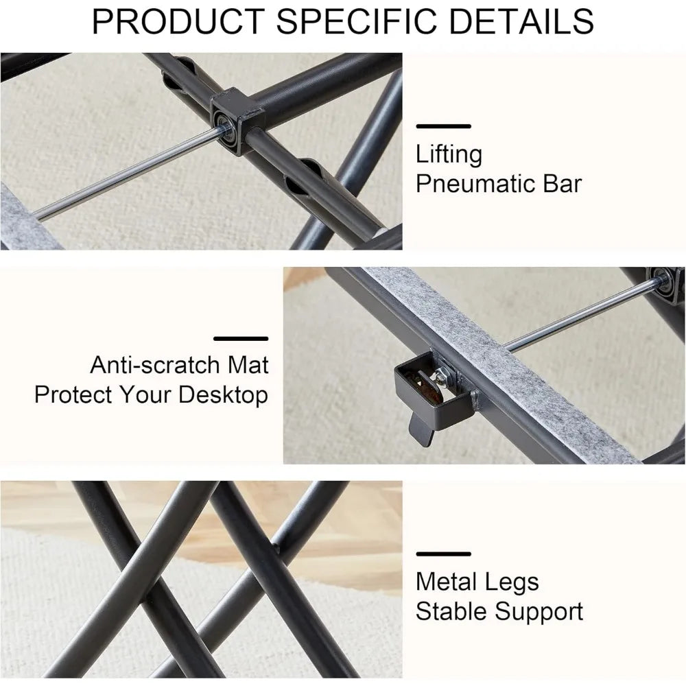 43.3" Folding Dining Table, 4 in 1 Multi-Function Table with MDF Tabletop & Height Adjustable, Lift Top Coffee Table Converts to