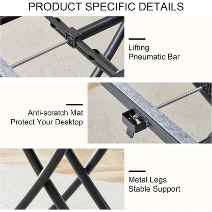 43.3" Folding Dining Table, 4 in 1 Multi-Function Table with MDF Tabletop & Height Adjustable, Lift Top Coffee Table Converts to