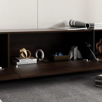 TV Stand with 4 Flip-Down Drawer for Storage