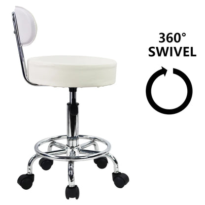 PU Leather Rolling Stool chair with Height Adjustable