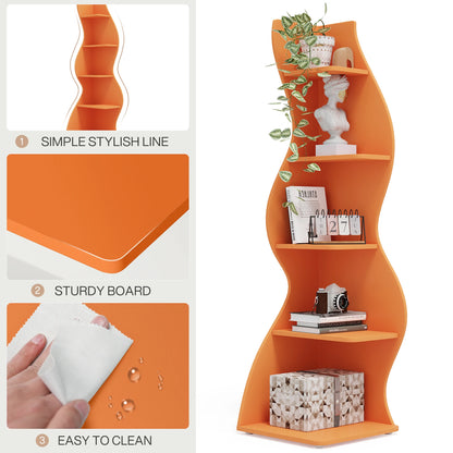 Corner bookShelf, 5-Tier Stylish Corner Bookcase