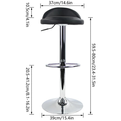 PU Leather Round Bar Stool with Back Rest Height