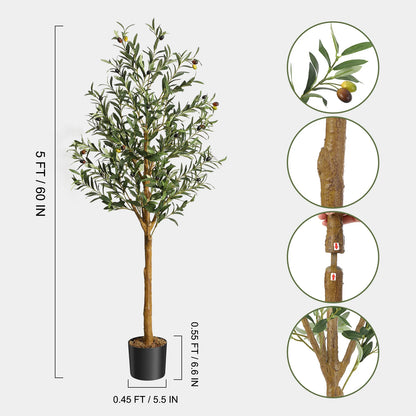 1Pc/2Pcs Artificial Olive Tree 4ft / 5ft / 6ft, Large Plant