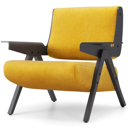 Accent Chair Upholstered Armchair with Solid Wood Frame