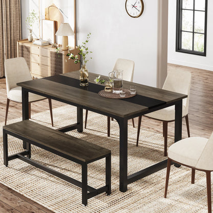 Tribesigns 63"x31.5" Dining Table, Industrial Kitchen Table for 6-8 Person, Rectangular Dinner Table for Dining Room Kitchen
