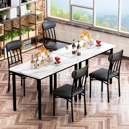 3 Piece Dining Tables Set, Small Industrial Kitchen Table and 2 Chairs, Kitchen Breakfast Dining Table Set, Breakfast Table Set