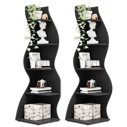 Corner bookShelf, 5-Tier Stylish Corner Bookcase