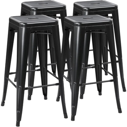 Metal Bar Stools High Backless Set of 4
