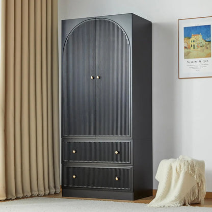 Armoire Wardrobe Closet with 2 Doors and 2 Storage Drawers