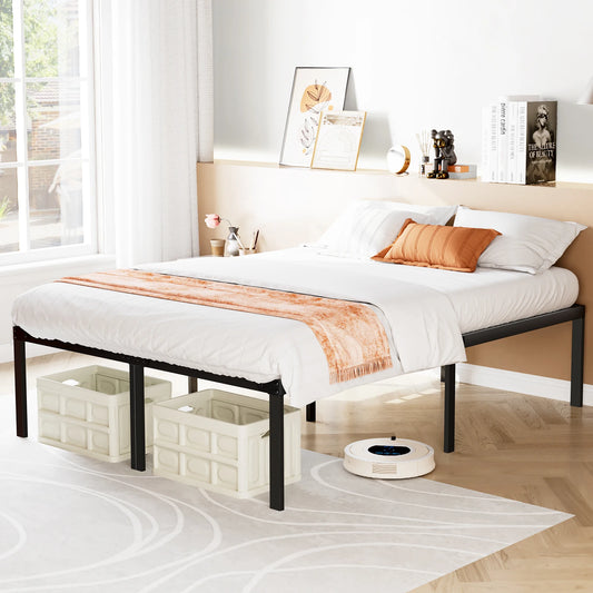 Twin Full Queen King Size Bed Frame Metal Platform Bedroom Frames with Storage