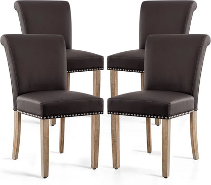 Dining Chair Set of 4, Leather Dining Chairs Kitchen Table Chairs Set of 4, Modern High-End Kitchen Side Chaires for Bedroom