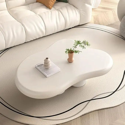 Coffee Table Cloud,Unique Wavy Design, Irregular Shape Living Room Coffee Table, Modern Aesthetic Cute Funky Indoor Center Table