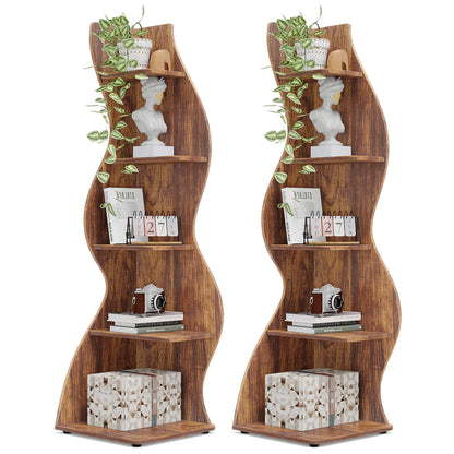 Corner bookShelf, 5-Tier Stylish Corner Bookcase