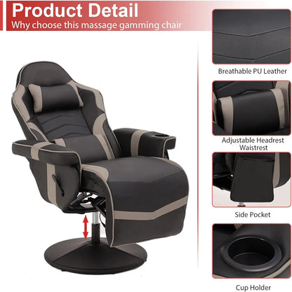 Massage Video Gaming Recliner Chair -Ergonomic Office Chair