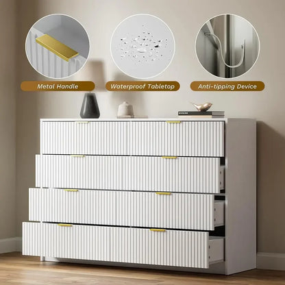 Double Dresser, Modern Tall Chest of Drawers