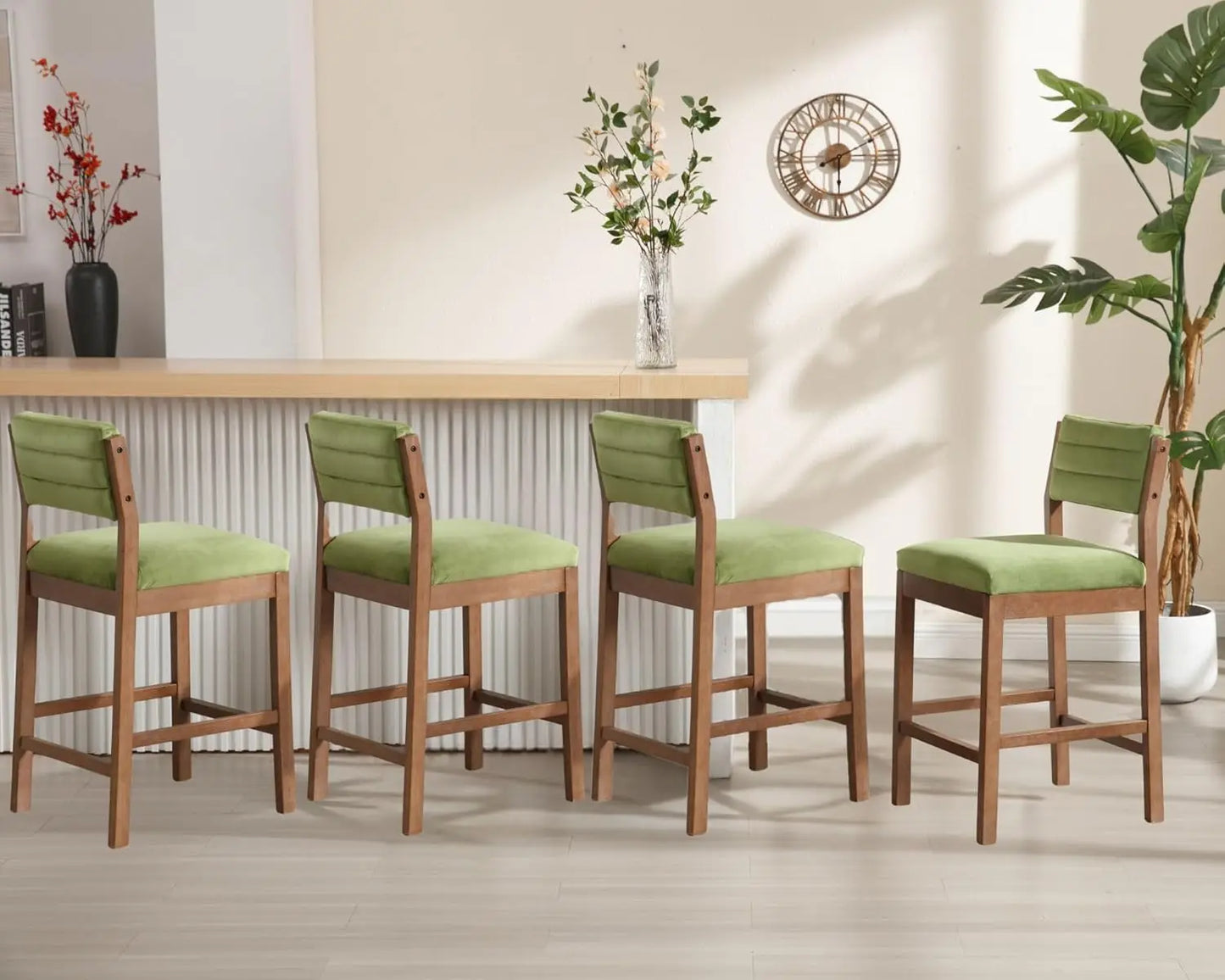 Bar Stools Set of 4  Counter Stools with Backs