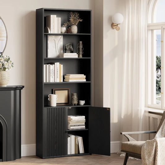 Tall Bookshelf, Bookcase with storage