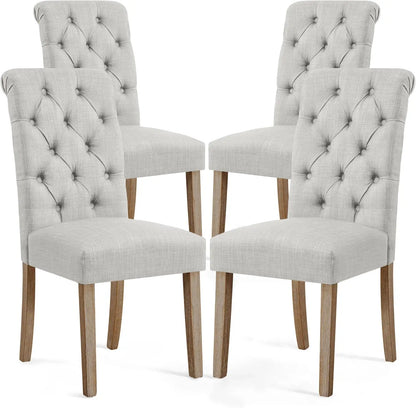 Dining Chair Set of 4, Leather Dining Chairs Kitchen Table Chairs Set of 4, Modern High-End Kitchen Side Chaires for Bedroom