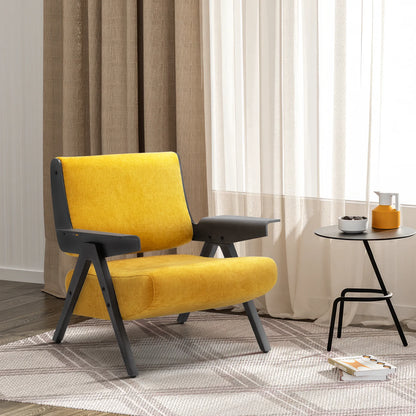Accent Chair Upholstered Armchair with Solid Wood Frame