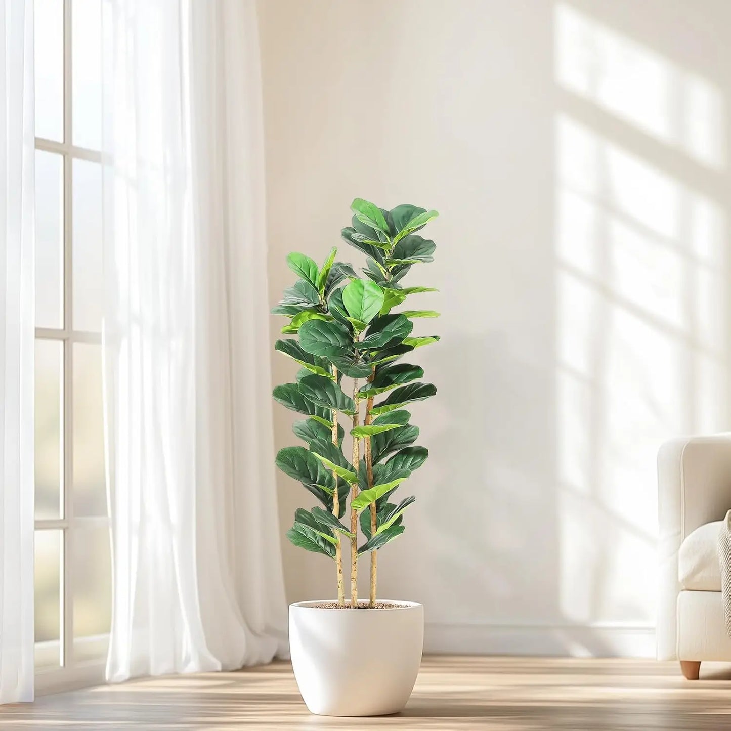 Artificial Fiddle Leaf Fig Tree with Pot Faux