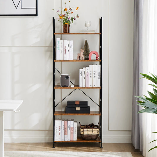 5 Tier Bookcase Bookshelf Modern