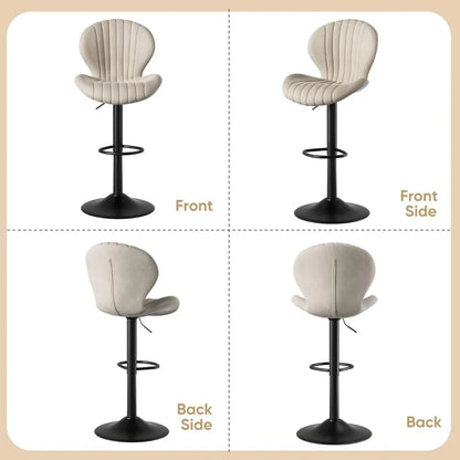 Bar Stools Set of 2 Swivel Bar Chairs, Easy Assembly