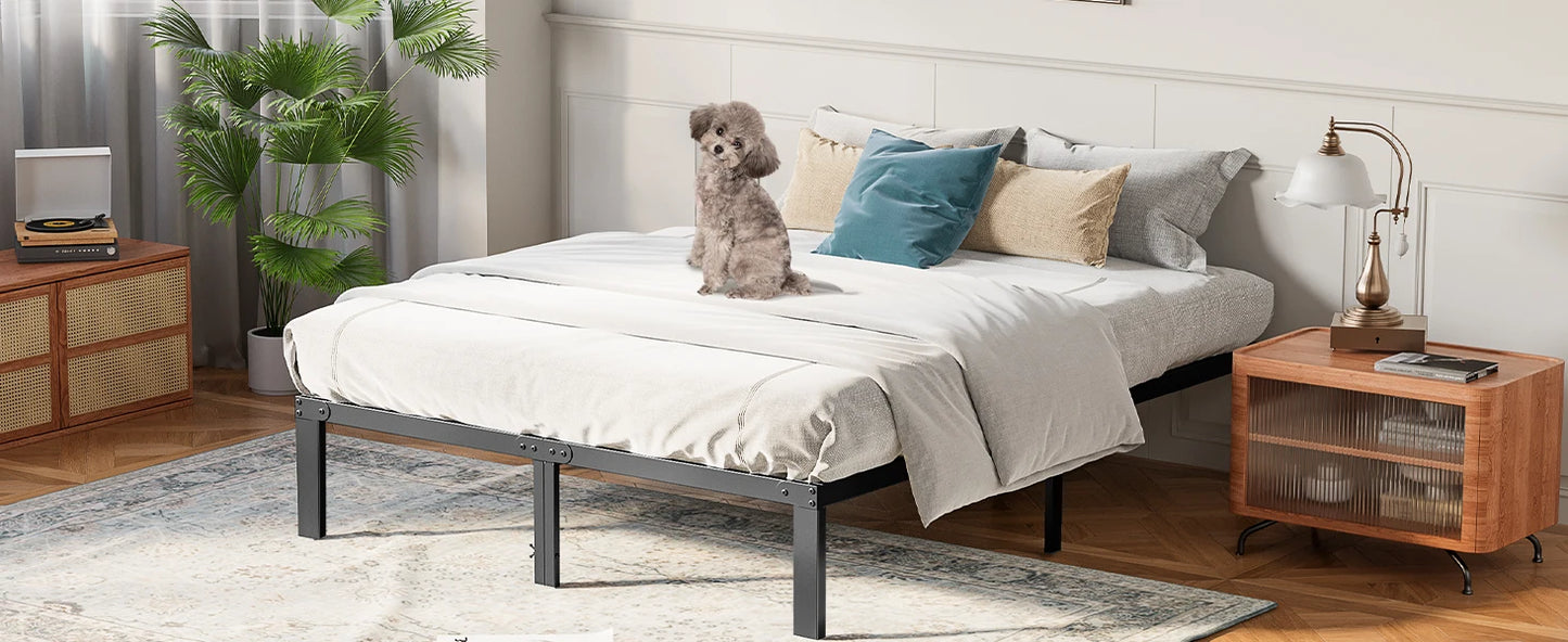 Twin Full Queen King Size Bed Frame Metal Platform Bedroom Frames with Storage