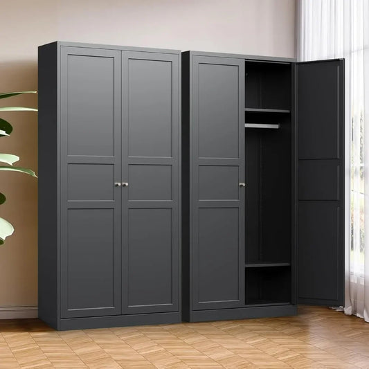 Metal Armoire Wardrobe Closet with 2 Doors