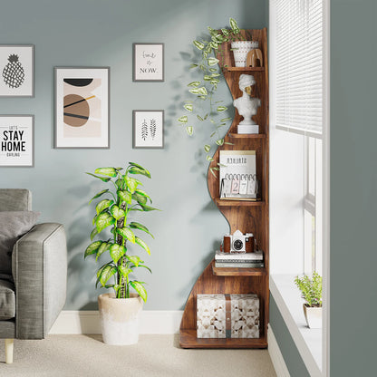 Corner bookShelf, 5-Tier Stylish Corner Bookcase