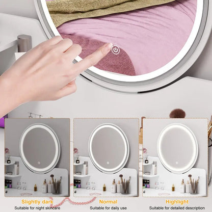 1SET Dresser Vanity Makeup Table with 3level  Mirror