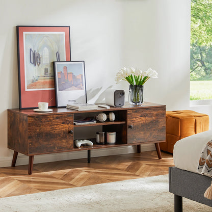 Fireplace TV Stand For Up To 60 Inch with Shelf 2 Storage