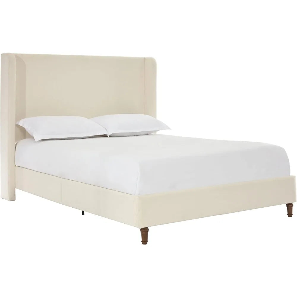 King Bed Frame with 54” Tall Upholstered Wingback