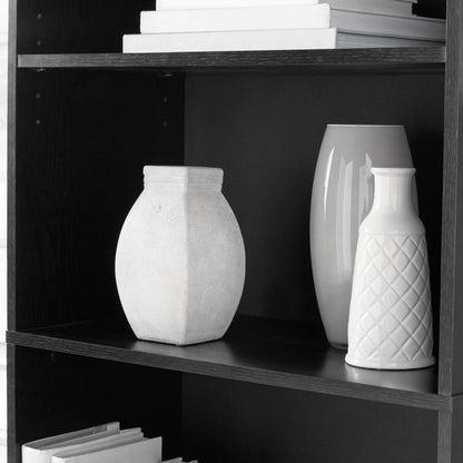 5-Shelf Bookcase , True Black Oak/White Bookshelf